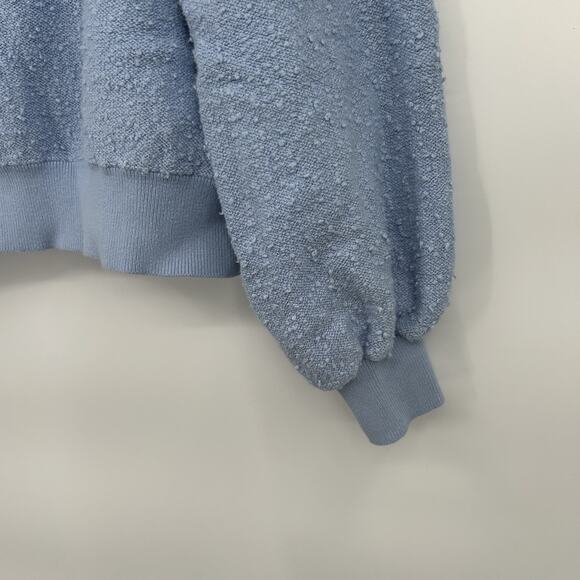Free People Light Blue Nubby Knit Balloon Sleeve Sweater Size Small S - Picture 3 of 7